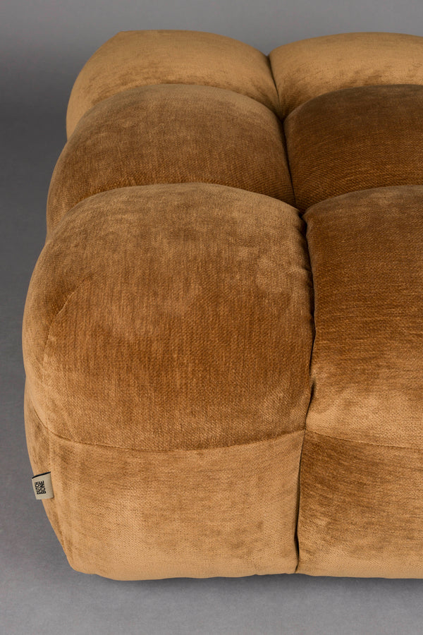 Hocker Hackman Velours Cognac