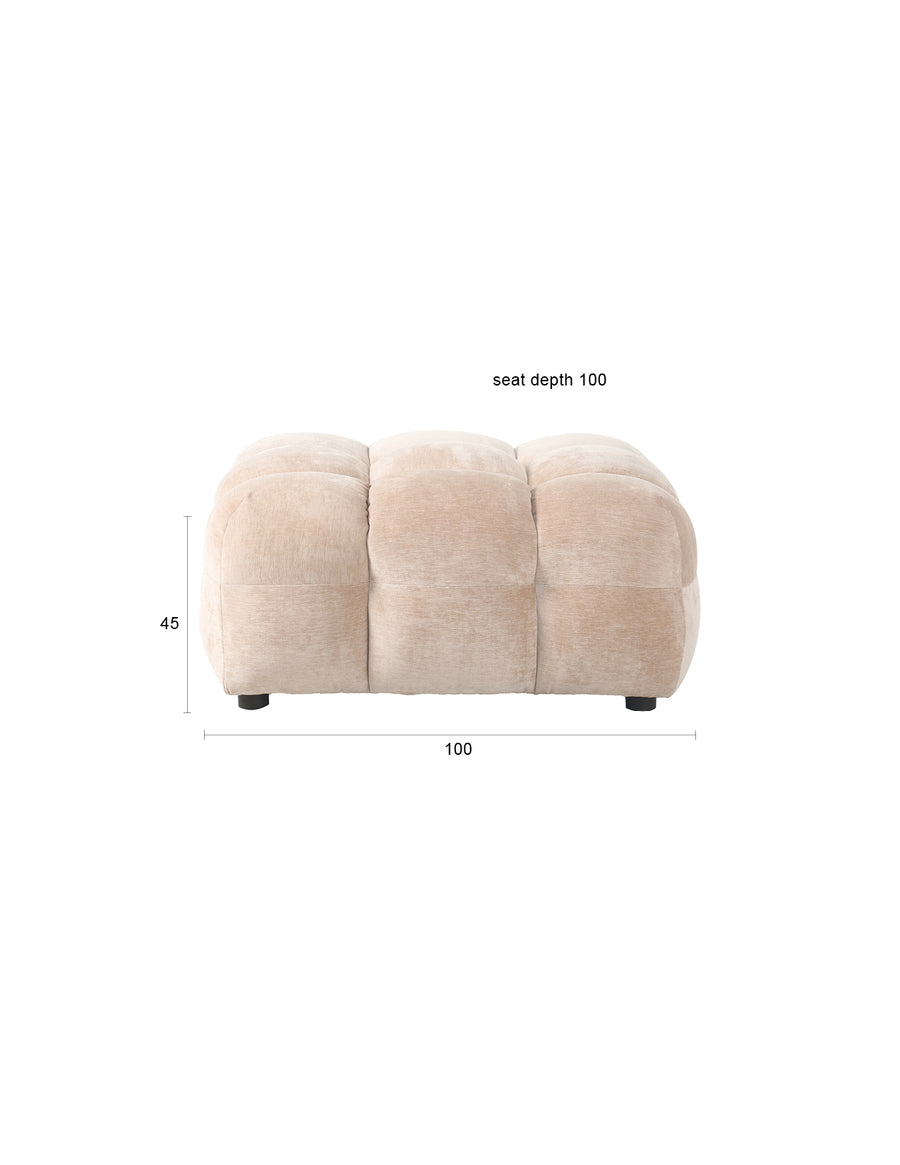 Hocker Hackman Velours Beige