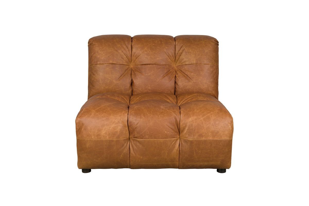 Bank Element Hackman Zonder Arm Leer Cognac