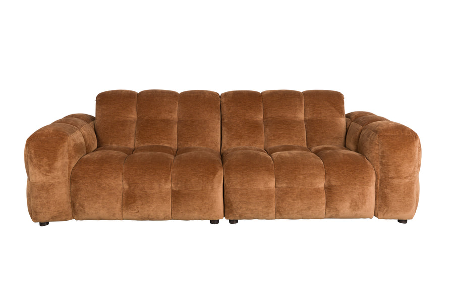 Bank Hackman 3-zits Velours Cognac