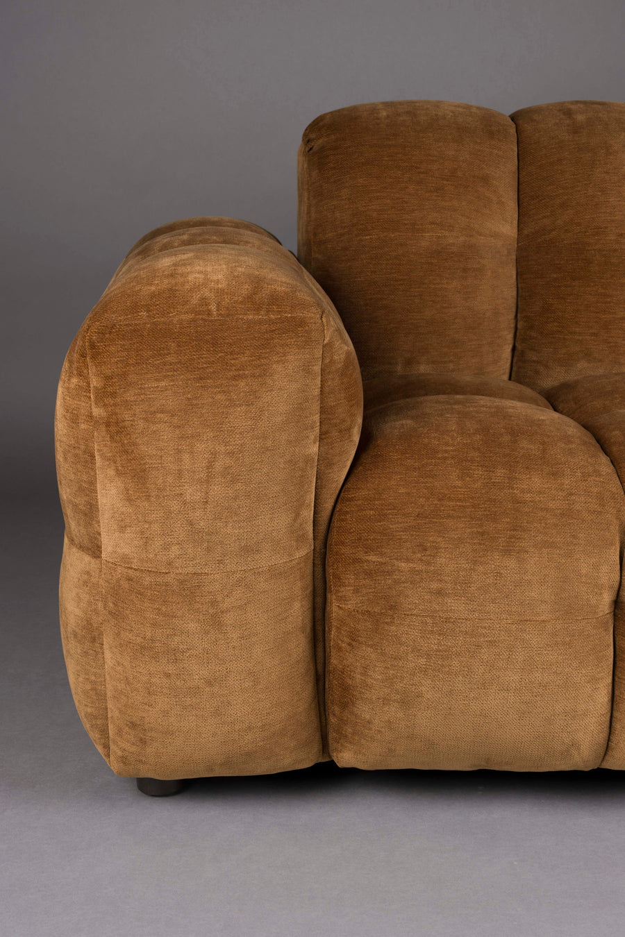 Bank Hackman 3-zits Velours Cognac
