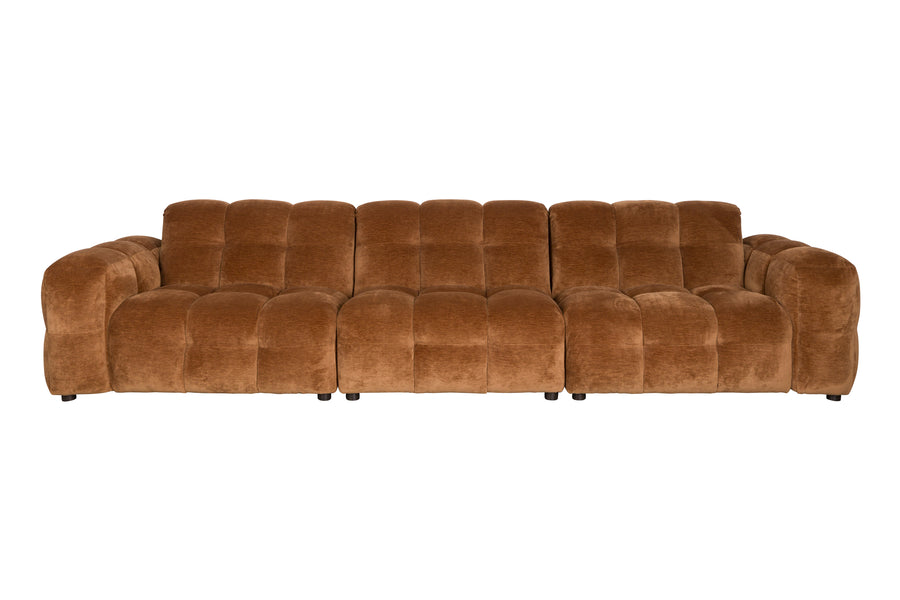 Bank Hackman 4,5-zits Velours Cognac