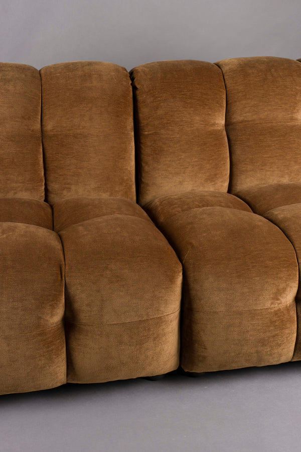 Bank Hackman 4,5-zits Velours Cognac