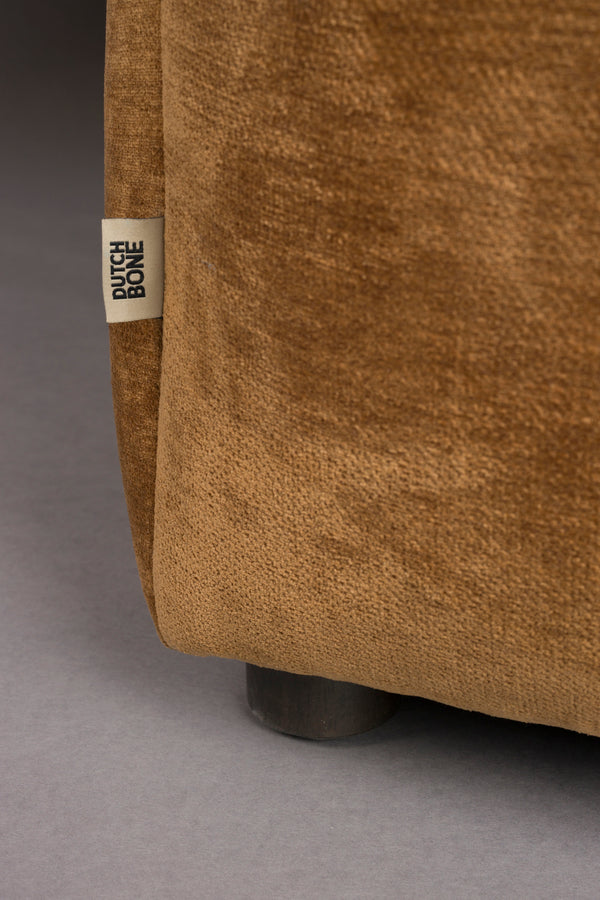 Bank Hackman 4,5-zits Velours Cognac