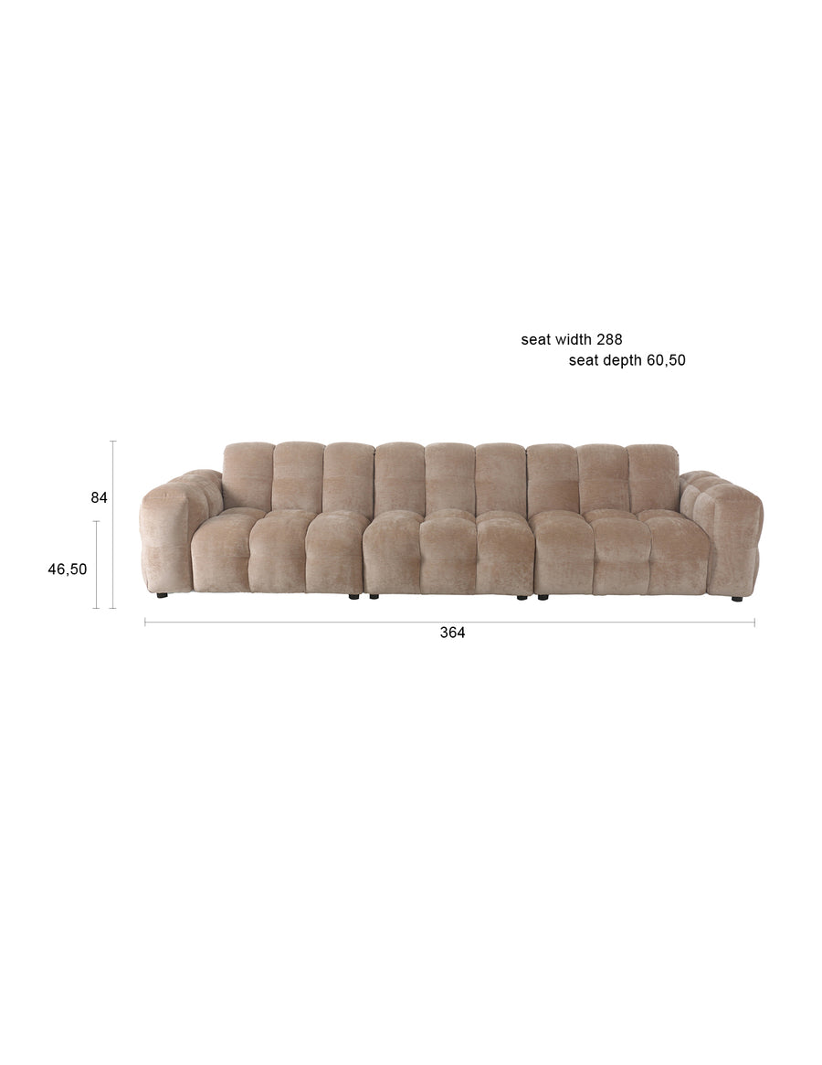 Bank Hackman 4,5-zits Velours Beige