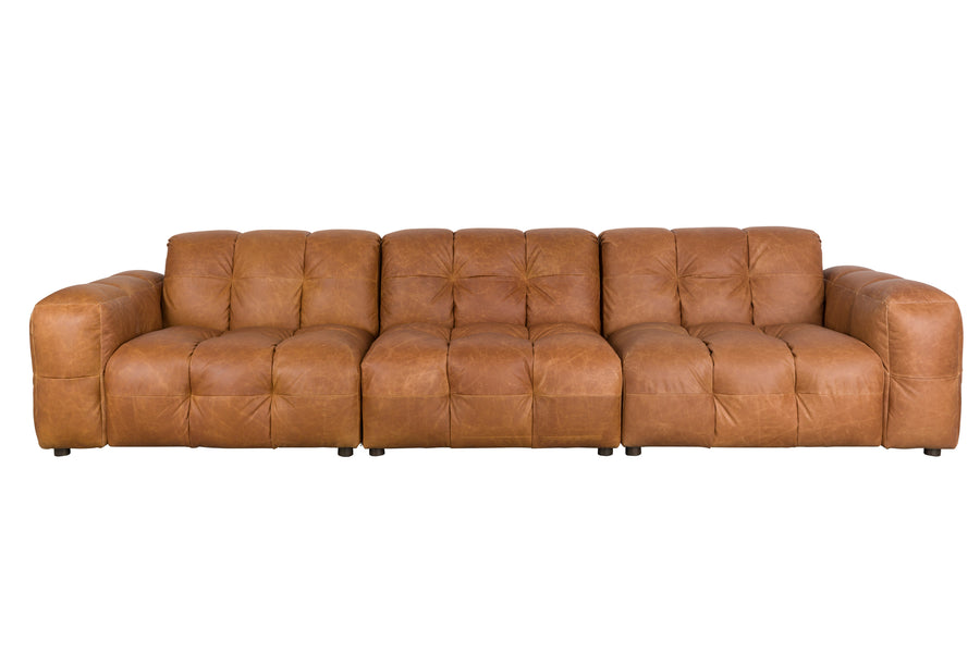Bank Hackman 4,5-zits Leer Cognac