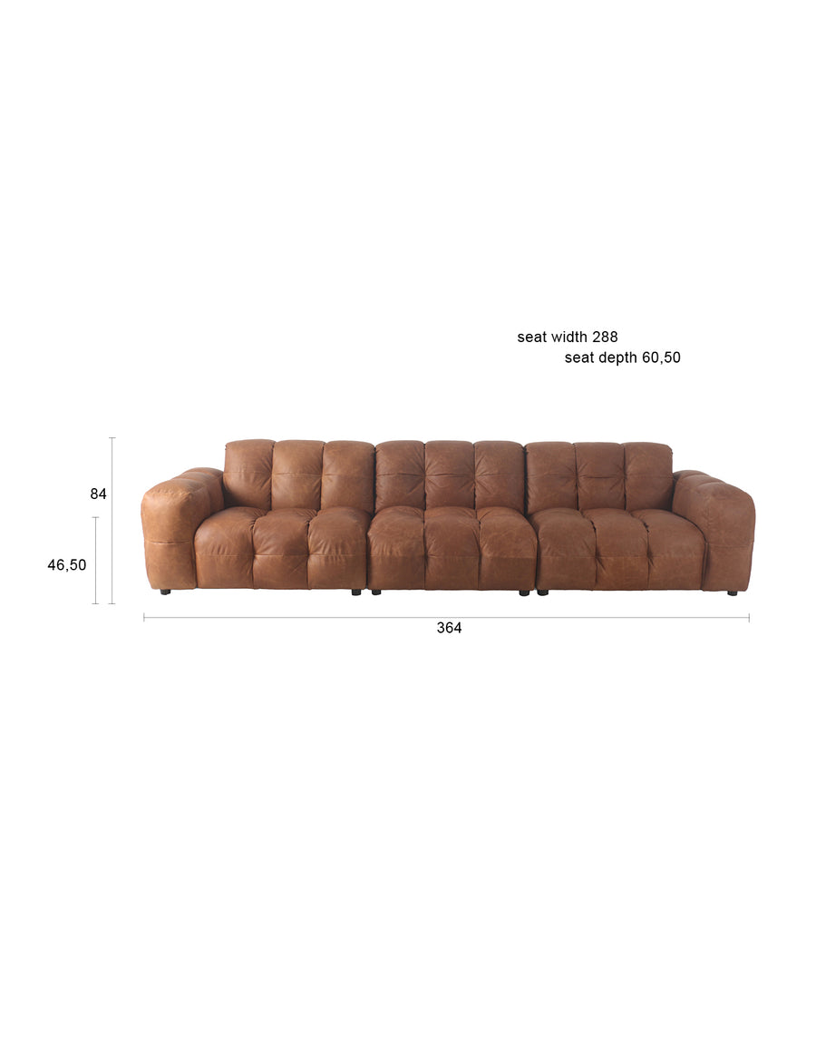Bank Hackman 4,5-zits Leer Cognac