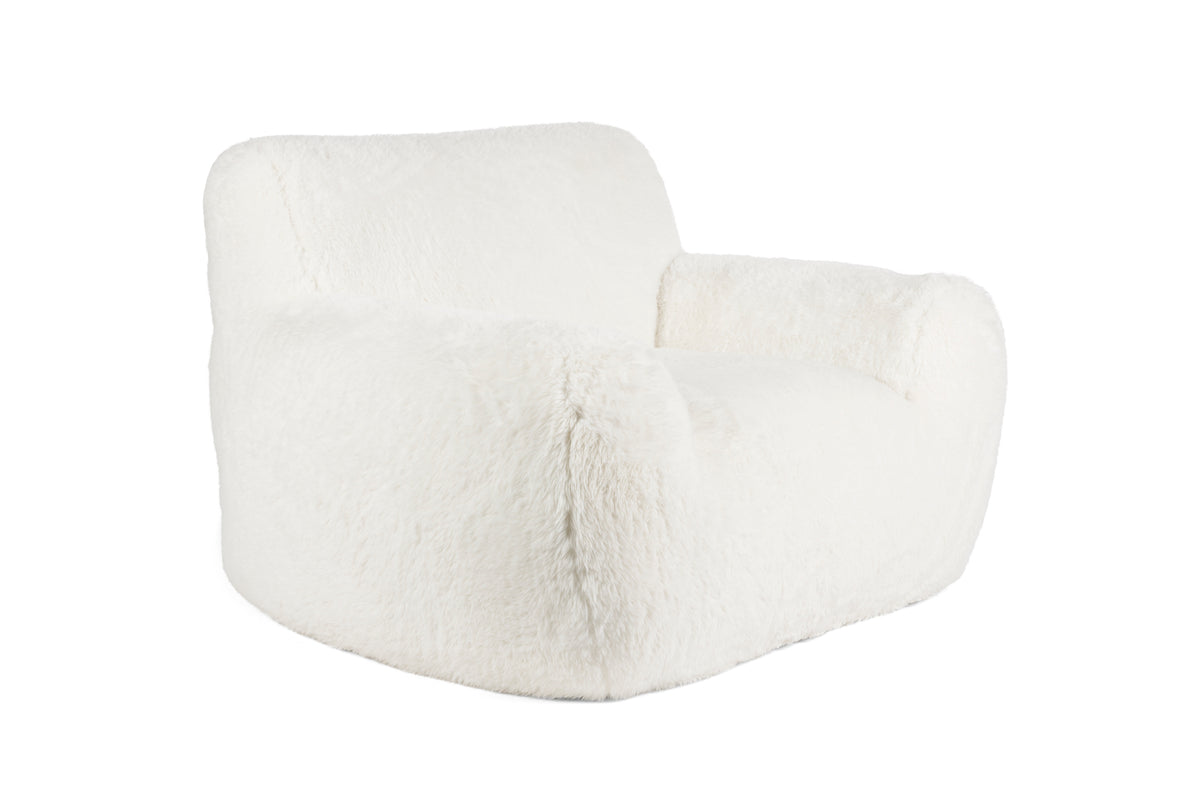 Cuddle the yeti fauteuil/ loungestoel pluche wit