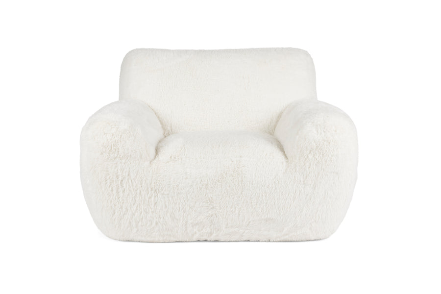 Cuddle the yeti fauteuil/ loungestoel pluche wit