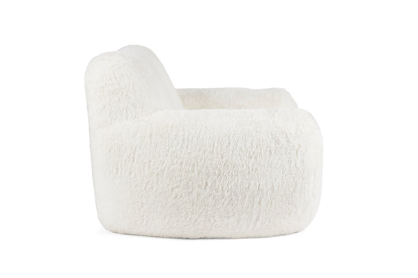Cuddle the yeti fauteuil/ loungestoel pluche wit