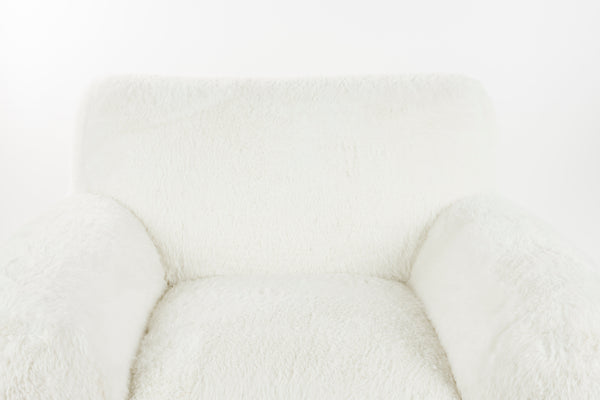 Cuddle the yeti fauteuil/ loungestoel pluche wit