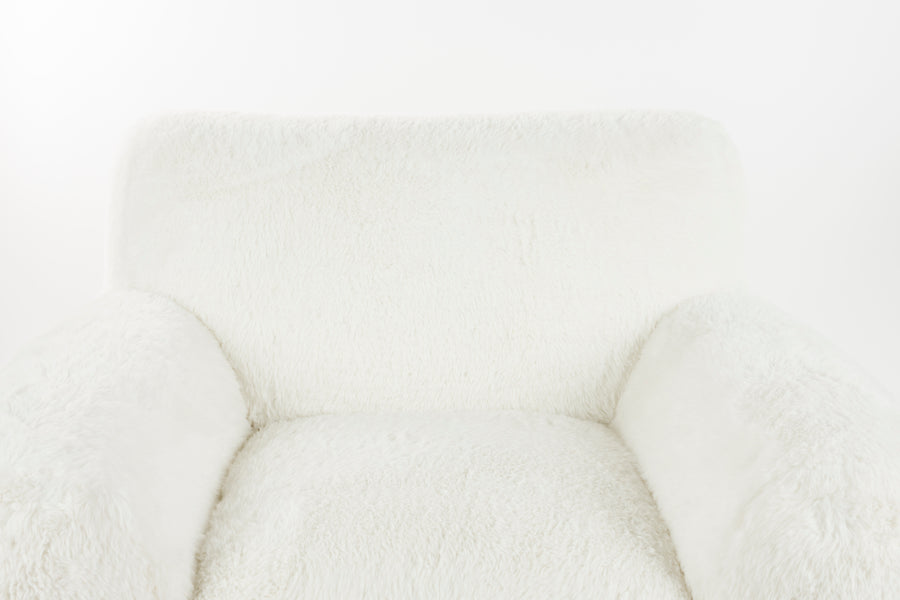 Cuddle the yeti fauteuil/ loungestoel pluche wit