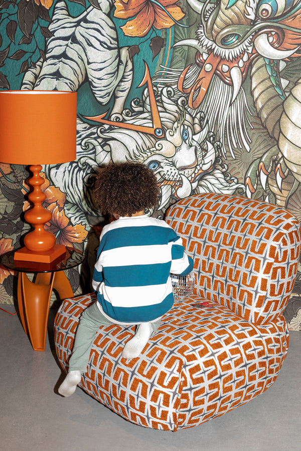 Loungestoel ritz beige burned oranje
