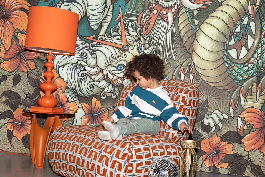 Loungestoel ritz beige burned oranje