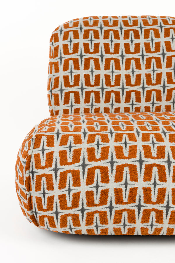 Loungestoel ritz beige burned oranje