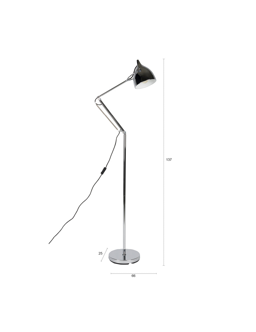 Reader leeslamp/ vloerlamp chrome