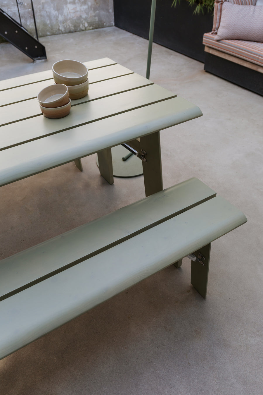 Avenue tuintafel/ picknicktafel opklapbaar 180x79 cm hout groen