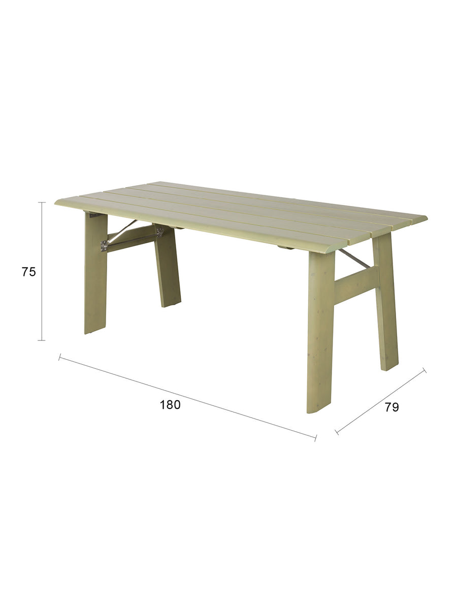 Avenue tuintafel/ picknicktafel opklapbaar 180x79 cm hout groen