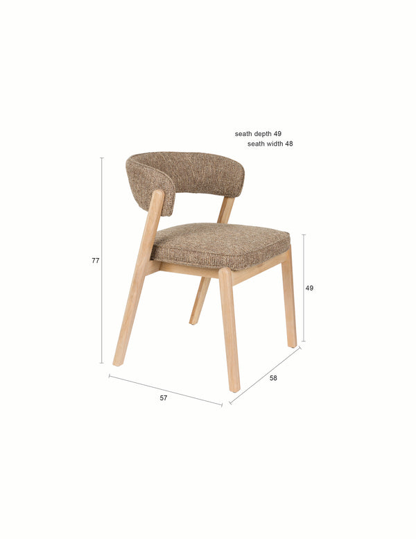 Stoel bright bruin (set of 2)