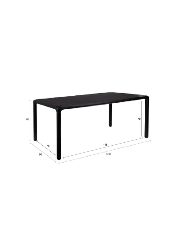 Tafel Storm 160x90 Zwart