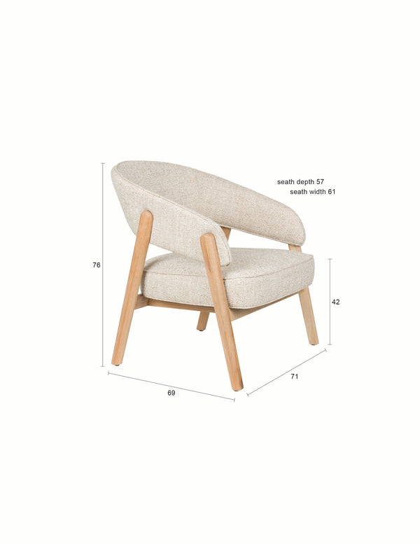 Loungestoel bright beige