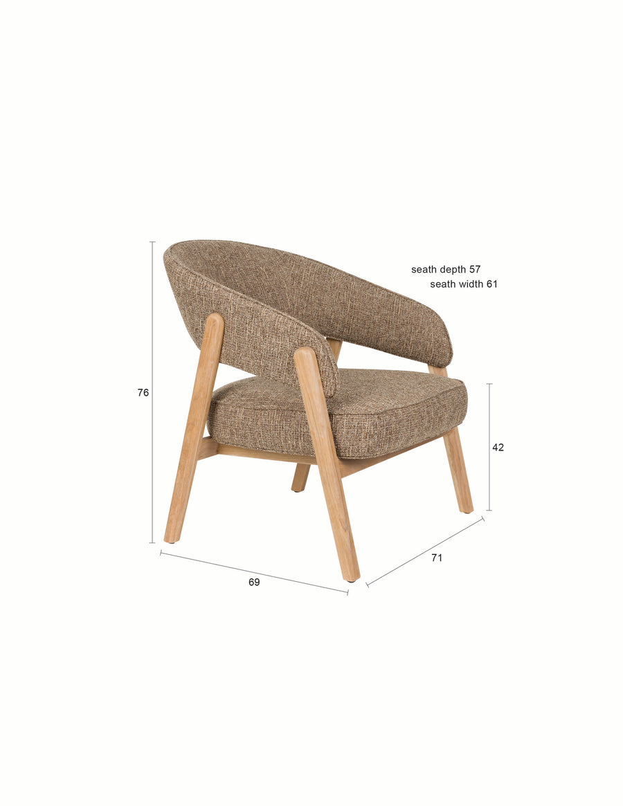 Loungestoel bright bruin