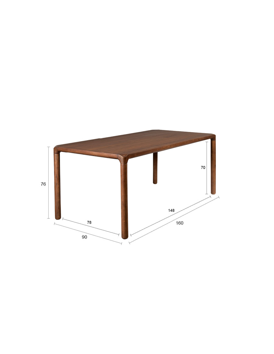 Tafel Storm 160x90 Notenhout