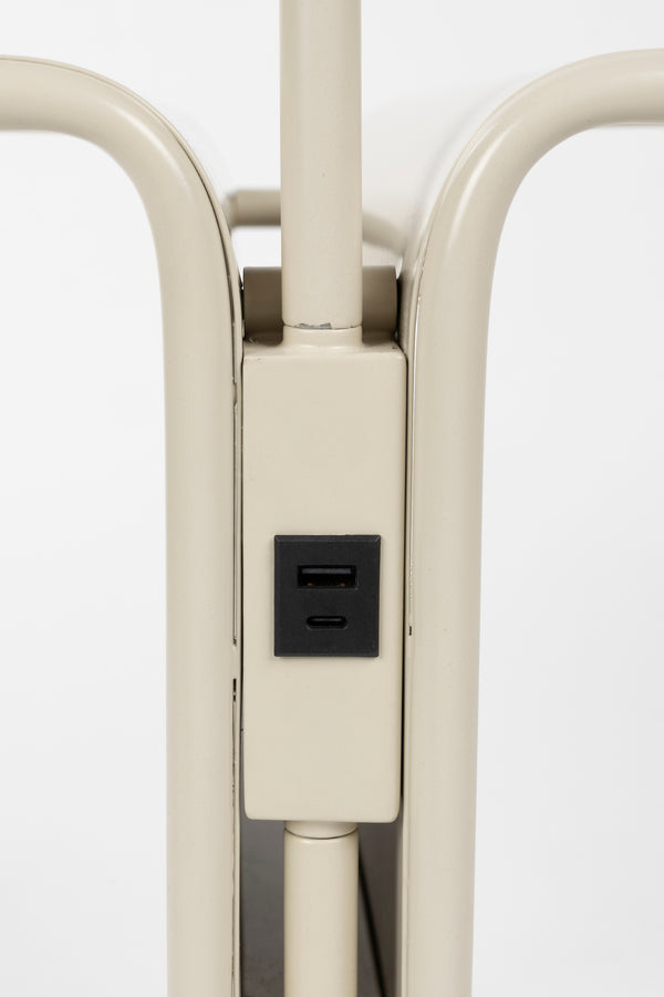 Lustor vloerlamp + bijzettafel beige