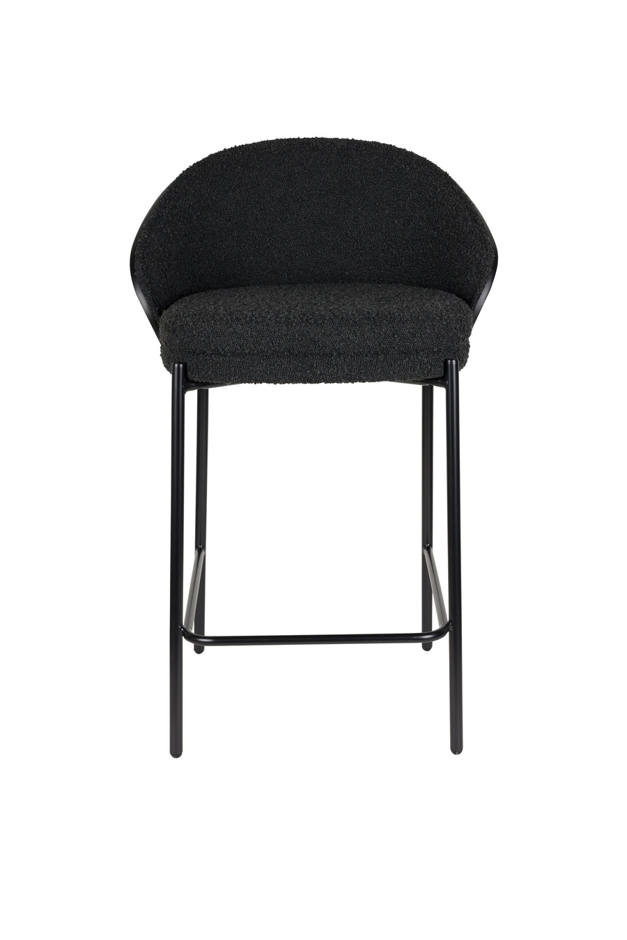 Rodin barkruk rugleuning 65 cm bouclé zwart (set of 2)