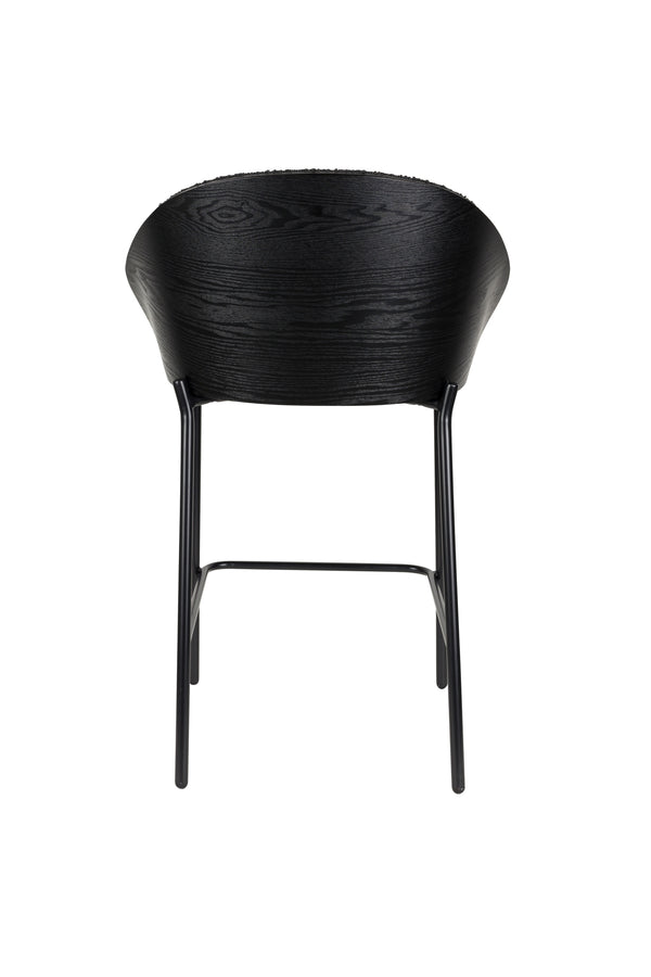 Rodin barkruk rugleuning 65 cm bouclé zwart (set of 2)