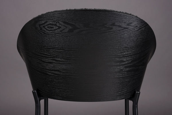 Rodin barkruk rugleuning 65 cm bouclé zwart (set of 2)