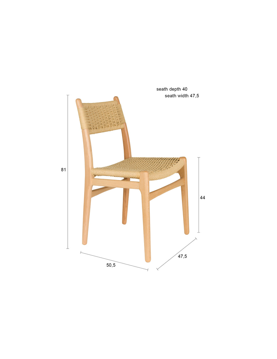 Stoel Cecile Naturel (set van 2)