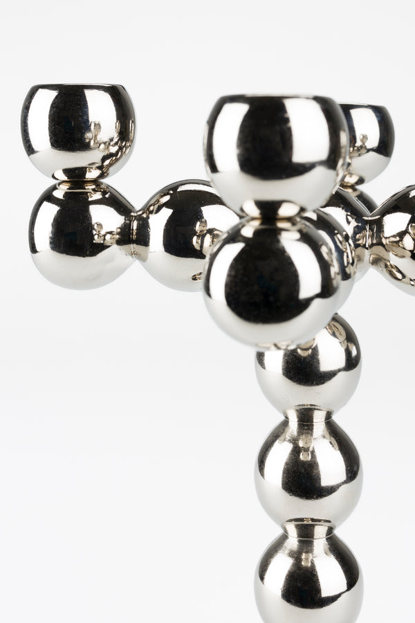 Kaarsenhouder Bubbles Four Glanzend Zilver (set van 4)