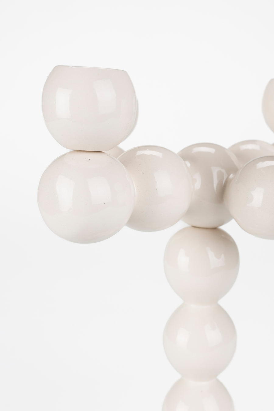 Kaarsenhouder Bubbles Four Glanzend Beige (set van 4)
