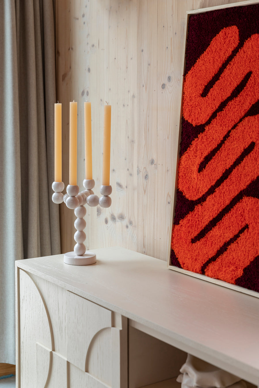 Kaarsenhouder Bubbles Four Glanzend Beige (set van 4)