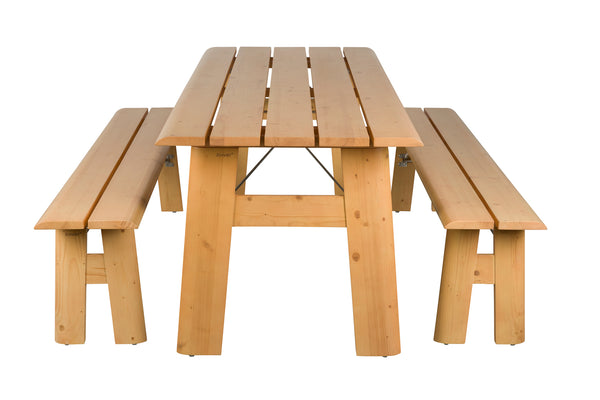 Avenue tuintafel/ picknicktafel/ biertafel met 2 banken opklapbaar hout naturel/ bruin