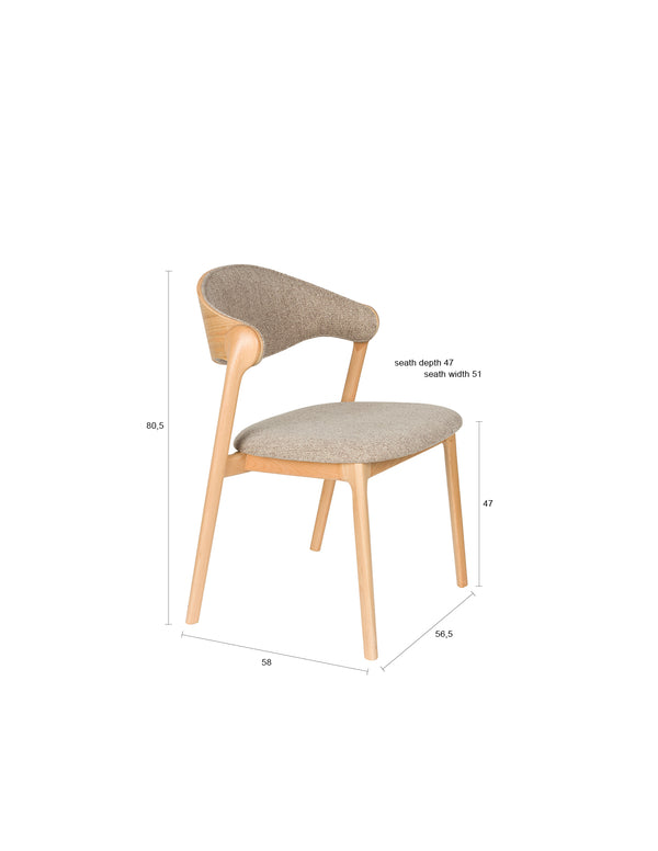 Stoel Babington Naturel (set van 2)