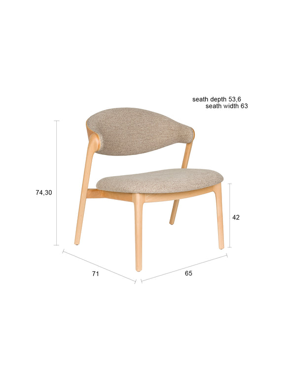 Loungestoel Babington Naturel