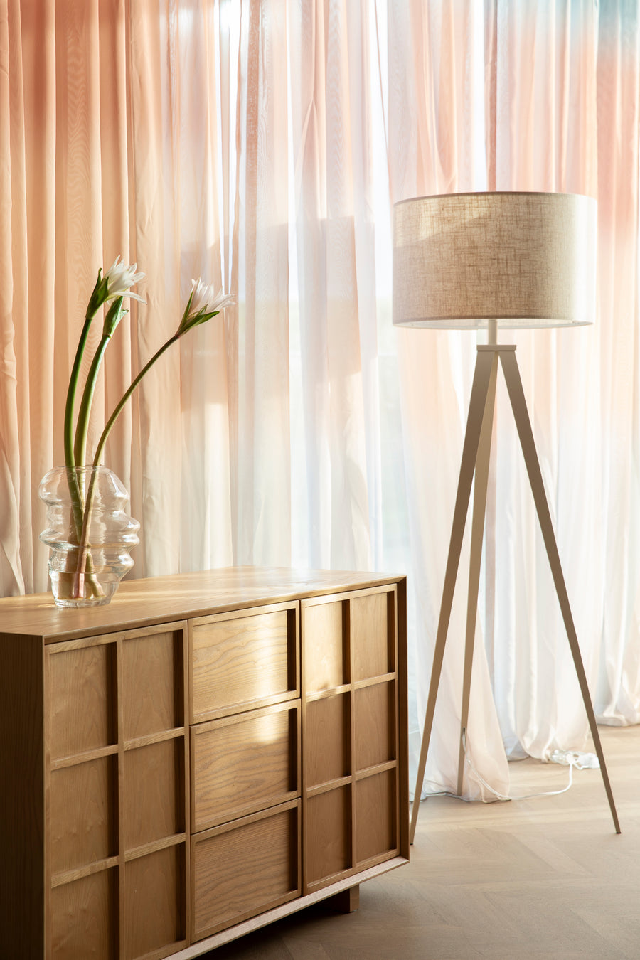 Vloerlamp Tripod Beige