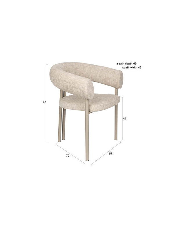 Fauteuil Heels Beige (set van 2)