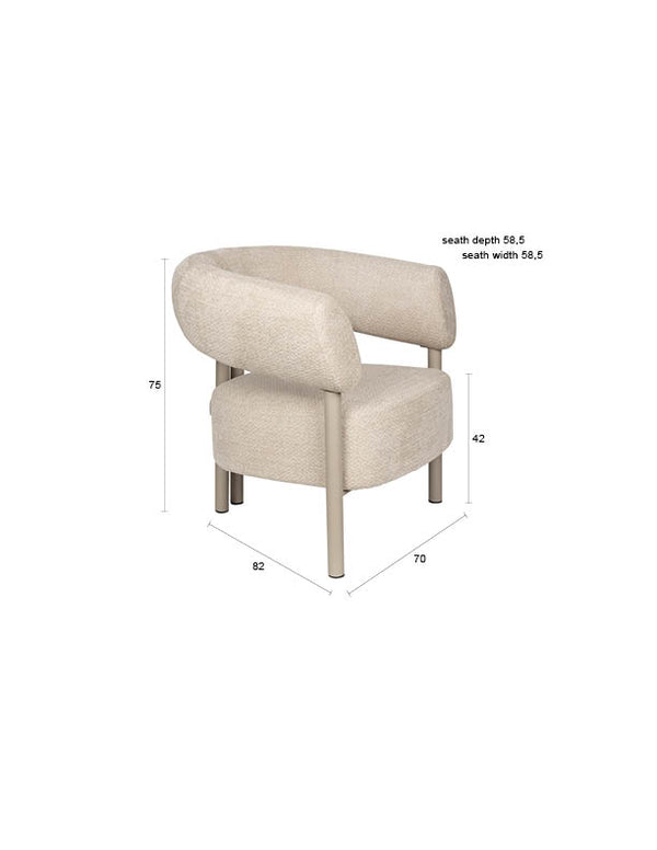 Loungestoel Heels Beige