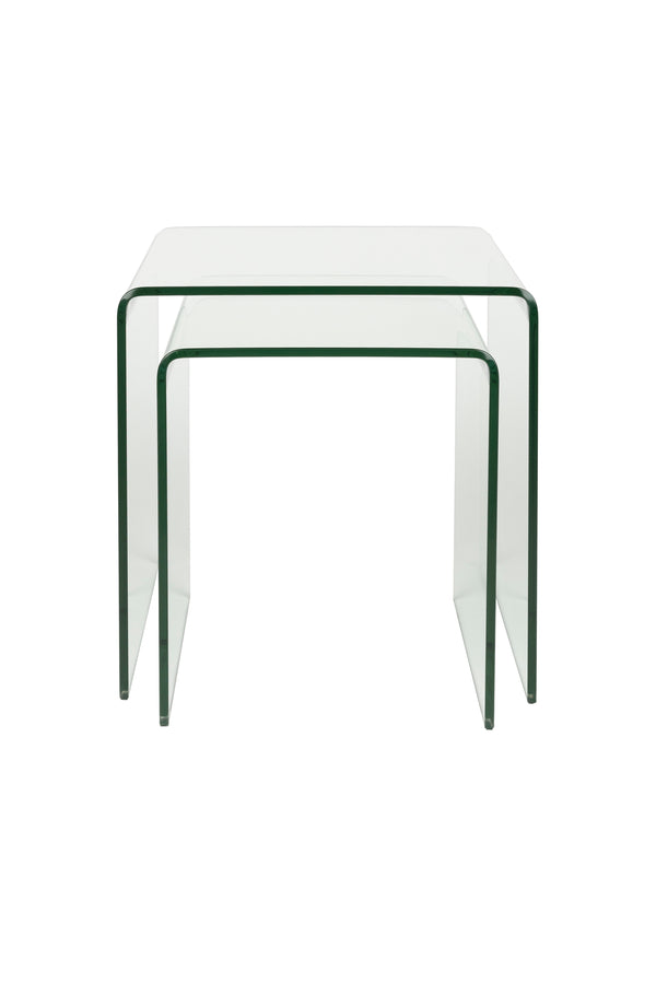 Zijtafel Vetro Set van 2 Transparant