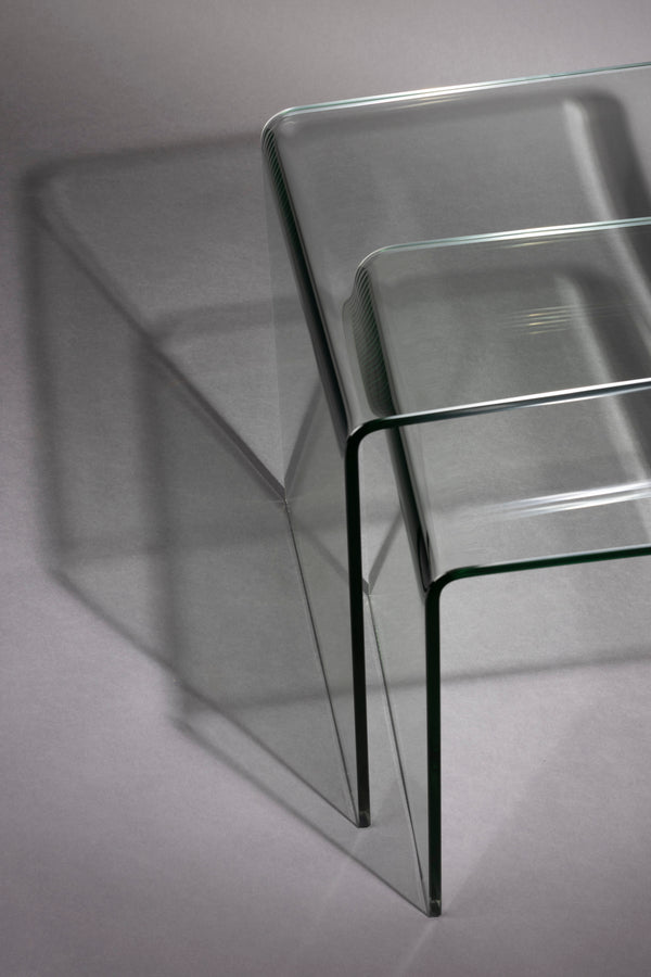 Zijtafel Vetro Set van 2 Transparant