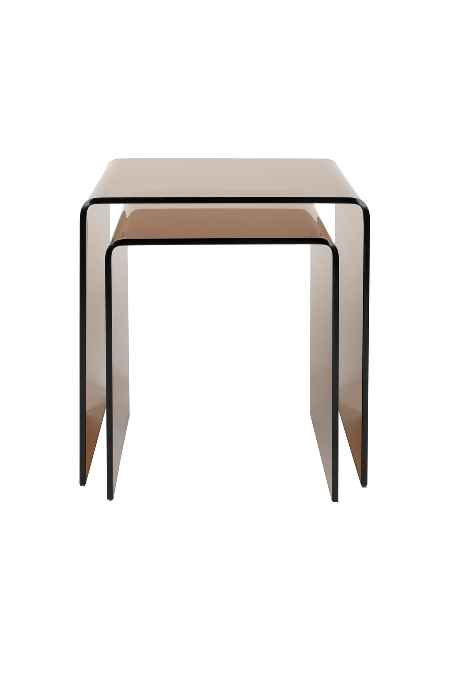 Zijtafel Vetro Set van 2 Bruin