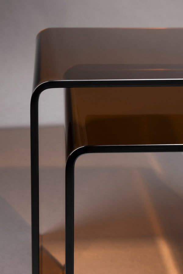 Zijtafel Vetro Set van 2 Bruin