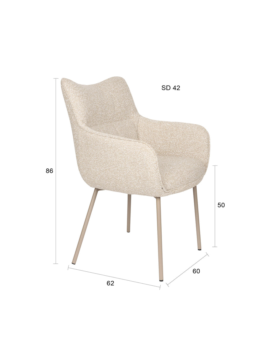 Fauteuil Jacques Beige (set of 2)