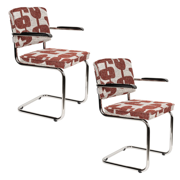 Fauteuil Ridge Deco Symbolen Rood (set van 2)
