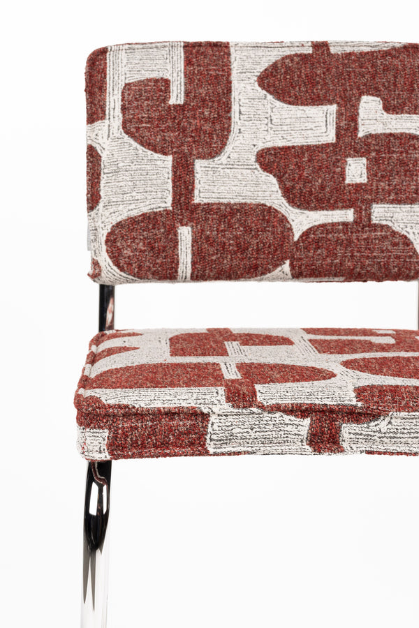 Stoel Ridge Kink Deco Symbolen Rood (set van 2)