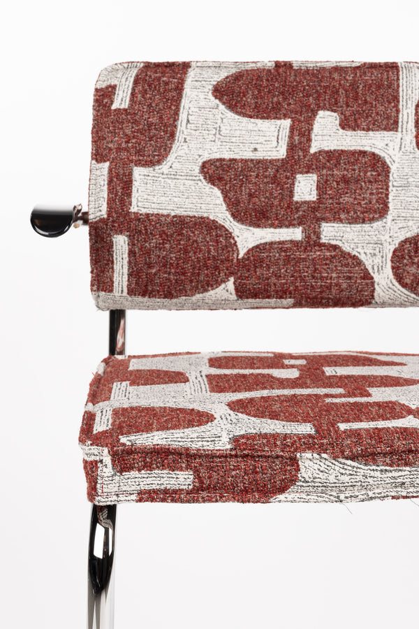 Fauteuil Ridge Kink Deco Symbolen Rood (set van 2)