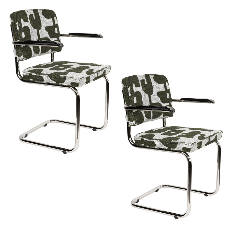 Fauteuil Ridge Deco Symbolen Groen (set van 2)
